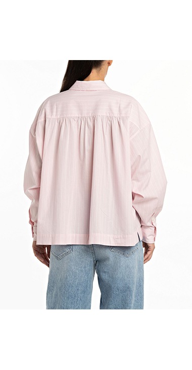 ストライプポプリンコンフォートフィットシャツ 詳細画像 ピンク×ホワイト 2
